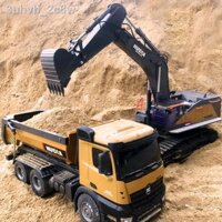 ✽ ☑ ☃ ♣ [VIP]❏┇Huina 592 điều khiển từ xa máy xúc hợp kim mô hình xe điện lớn đồ chơi cậu bé và quà tặng trẻ em