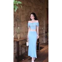 𝐫𝐞𝐬𝐭𝐨𝐜𝐤 ✨𝐍𝐄𝐖 𝐀𝐑𝐑𝐈𝐕𝐀𝐋 ✨ CAM KẾT CHUẨN HÌNH (𝐎𝐑𝐀𝐍𝐆𝐄 𝐒𝐓𝐔𝐃𝐈𝐎𝐒 ) - Lavie Set - Áo Thiết Kế Trễ Vai Rút Dây Phối Chân Váy Ôm D
