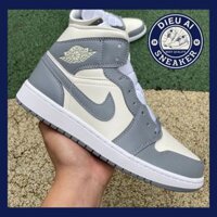 𝐎𝐑𝐃𝐄𝐑 𝐒𝐍𝐄𝐀𝐊𝐄𝐑 𝐁𝐄𝐒𝐓 𝐐𝐔𝐀𝐋𝐈𝐓𝐘_𝐍𝐈𝐊𝐄_Air _Jordan 1 Mid 'Grey Sail' BQ6472-115_𝐅𝐔𝐋𝐋𝐁𝐎𝐗 𝐒𝐇𝐎𝐄𝐒