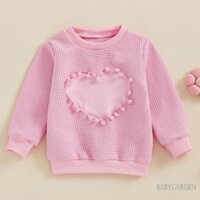 / / 0-3 tuổi Bé Gái Ngày Lễ Tình Nhân Áo Len Dài Tay Cổ Tròn Trái Tim Chui Đầu Mùa Thu Áo Quần Áo Cho Ngày Lễ Tình Nhân Hàng Ngày