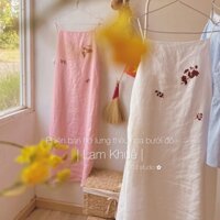 | 0303 studio | Đầm 2 dây linen hở lưng - dòng Lam Khuê