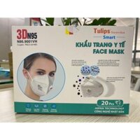 [ 1 HỘP] Khẩu trang 3D N95 – N95.9001VH Tulips chống bụi PM2.5 có Van (loại 1 túi 1 cái)