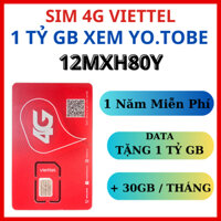 [ 1 TỶ GB x 12 THÁNG ] Sim Mạng Viettel 5G Miễn Phí 1 Năm Vào Mạng Không Cần Nạp Nghe Gọi Thả Ga Mỗi Tháng 12V90B MXH100