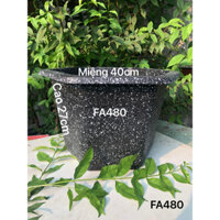 { 10 Cái } Chậu Nhựa Lục Giác FA480 Trồng Cây Đá Đen Dày Dặn