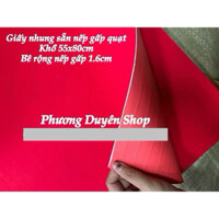 [ 10 tờ] Giấy gấp quạt đỏ nhung ( có sẵn nếp gấp)