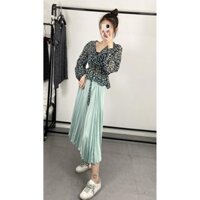 🍏 10.10 HOT . Sale . 🍀 9.9 Chân váy Zara màu xanh ngọc mẫu 2020 (Pleated Skirt) .. 🍀 . . . . 🍎
