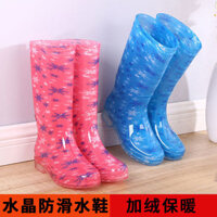 [ 11k lần mua lại] Giày bốt mưa cao cho phụ nữ, giày chống trượt, giày nước dày thoải mái lót lông cho người lớn, 15GZ