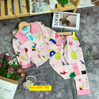 [ 13kg -40kg] Đồ Bộ Bé Gái Mặc Nhà dài tay lụa cao cấp Pijama
