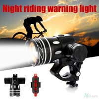 ♕ 15000lm Đèn Pha Led Xe Đạp Đèn Sạc USB Phía Trước Xe Đạp Chống Thấm Nước Có Thể Phóng To Đèn Xe Đạp Bộ Đèn Phía Trước Xe Đạp Phía Sau
