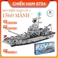 [ 1560 chi tiết ] Bộ Xếp Hình, đồ chơi phát triển trí tuệ cho bé, đồ chơi xếp hình, mô hình, lắp ráp lego tàu chiến