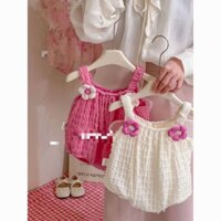 [ 17k Người Đã Thu Thập] Bộ Đồ Chơi Bé Gái Thời Trang, Jumpsuit Mỏng Mùa Hè Công Chúa Cho Trẻ Sơ Sinh, Bộ Đồ Chơi Ngoài Trời Hình Tam Giác