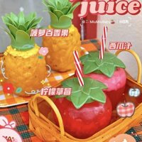 [ 19k ] Cốc nước ép dâu tây dứa kiểu dáng tương tự, cốc trà sữa, cốc sinh viên dễ thương có ống hút, dung tích lớn