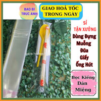 ( 1KG ) Bọc Kiếng Dán Miệng Dùng Đựng Combo Muỗng Đũa Giấy , Ống Hút Muỗng Dành Cho Hàng Quán