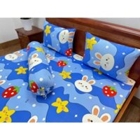 [ 1m6 x 2m _1m8 x2m] Bộ drap thun lạnh Hàn Quốc 4 món. Nệm <15cm