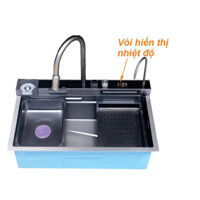 ( 2, 3 Phím ) Chậu, Bồn rửa chén 1 ngăn hố lớn Thông minh kèm vòi thác ngang hiển thị nhiệt độ DK3 giá rẻ Tphcm
