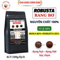 ( 2 GÓI 1KG ) cà phê hạt nguyên chất MOKA CẦU ĐẤT RANG BƠ , VỚI TỈ LỆ. 80% MOKA + 20% ROBUSTA.