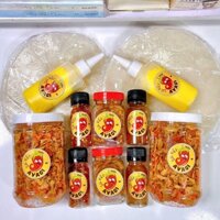 [ 2 x combo Ú Ù ] Bánh tráng phơi sương, Tóp mỡ, chai Bơ, Ruốc hành phi