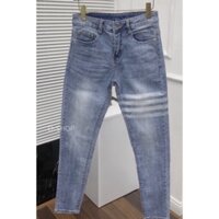 ` - 20. Quần JEANS THOME 4 Vạch Trắng Nam Quần bò nam Thom 4 sọc Trơn Phối Dập Kẻ Trắng Đùi hot 2023 - `
