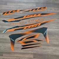 ( 2018 Cam ) Bộ tem rời xe EXCITER 150cc màu cam đen, decal dán xe 3 lớp cao cấp dầy dặn nhập thái