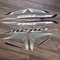 ( 2018 trắng) Tem rời xe EXCITER 150cc màu trắng đen, decal dán xe 3 lớp cao cấp dầy dặn nhập thái