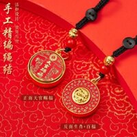 ☆ ★ 2025 Rắn Thiên Quan Phước lành Móc khóa 12 Cung hoàng đạo Mặt dây chuyền trang trí xoay được/3.10