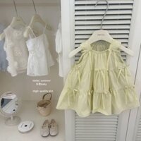 ❈ 🍎 2025 Váy nữ màu vàng chanh giản dị Đầm công chúa nơ 25403C