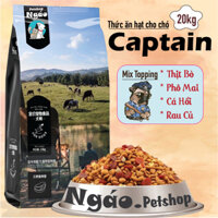 [ 20kg ] Thức ăn hạt cho chó Captain mix Topping thịt bò, phô mai, cá hồi, rau củ