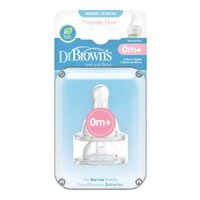 [ 292 - Núm P ] Hộp 2 núm ty thay thế bình sữa Dr.Brown's cổ thường dòng Options Plus cỡ Preemie