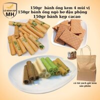 [ 3 mĩx 450 ] combo mix 450g bánh kẹp ngò trắng,kẹp ngò đường vàng (xuất khẩu) kẹp cacao bánh nướng thủ công