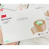 ⚛ 3M MICROPORE 1533-1 Băng keo y tế màu nâu  (kích thước 2.5cmx9.1m) giâ 1 hộp 12 cuộn)