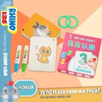 [ 4 CHỦ ĐỀ ] Bộ 32 thẻ tô màu tự xoá ma thuật thần kỳ cho bé trai bé gái giúp phát triển kỹ năng tô màu, học tiếng anh