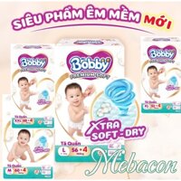 (+4 miếng) BỈM,Tã quần Bobby Premium Soft M60, L56, XL52, XXL48 cao cấp mới