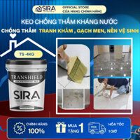 ( 4KG) Keo quét tranh khảm , gạch men trong suốt Sira TS  - Keo chống thấm kháng nước