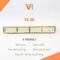 [ 5 Trong 1 ] Đèn trụ đa chức năng T3-30 kết hợp đèn pin, LED, sạc dự phòng, đèn dự trữ tiện lợi 3 chế độ màu