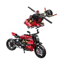 [ 545 chi tiết ] Bộ đồ chơi lắp ráp xếp hình Lego Moto và Máy bay, đồ chơi thông minh học tập trí tuệ cho bé DC06