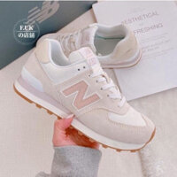 ✅   574 giày sữa caramel Pink Milk Cap, giày sữa bột yến mạch cổ điển, giày nam, giày nữ, giày thường, giày chạy bộ màu xám, giày thể thao Yuanzu, giày chạy bộ ML574EVW, giày chạy bền