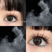 [ 6 tháng ] Kính áp tròng ( lens ) nhũ lấp lánh màu đen không giãn