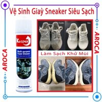 [ 650ML ]Chai Tẩy Trắng Giầy Sneaker Cọ Đầu Chổi - Lọ Nước Lau Giày Dép Đánh Vết Ố Bẩn - Dung Dịch Chà Giặt Khô Làm Sạch