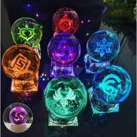 [ 6cm ]Đèn ngủ quả cầu pha lê Vision Genshin Impact đế gỗ/đế thủy tinh - Genshin Impact - Baystore