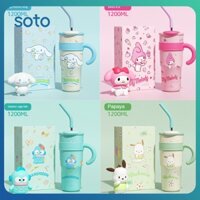 ♫ 700/1200ml Sanrio Thermos Cup Phim Hoạt Hình Kuromi Cinnamoroll Cô Gái ống Hút Cốc Nước Giá Trị Cao Dễ Thương Cốc đá Văn Phòng để Làm Quà Tặng Dụng Cụ Ngoài Trời