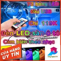 [ 72 BÓNG ] ĐÈN LED SÀN Ô TÔ, ĐÈN TRANG TRÍ Ô TÔ, CẢM BIẾN NHẠC