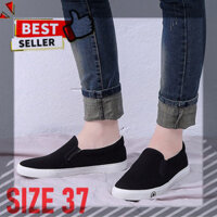 𝙆𝙃𝙊 𝙂𝙄À𝙔 𝙂𝙄Á 𝙂Ố𝘾  - H65 - Giầy lười nữ Slipon Vải thô Huani đế trắng mẫu mới thời trang phong cách cực chất dễ