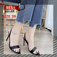 𝙆𝙃𝙊 𝙂𝙄À𝙔 𝙂𝙄Á 𝙂Ố𝘾  - H96 - Giày sandal nữ kiểu guốc cao gót mũi nhọn gót nhọn 9P nhẹ nhàng
