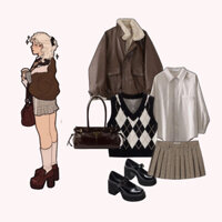 𝐥𝐢𝐛𝐫𝐚𝐫𝐲 𝐛𝐚𝐛𝐲 🕰️ áo sơ mi, áo khoác da leather jacket, áo trench coat áo khoác phong cách cổ điển vintage, dark academia