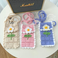 | Aiméexohlala Túi | TÚI LEN ĐỰNG ĐIỆN THOẠI HOẠ TIẾT HOA CÚC ĐA NĂNG