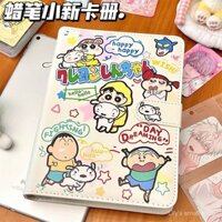 ⭐ ⭐ Album lưu trữ ảnh Polaroid bìa mềm bằng da PU hình hoạt hình Crayon Shin-chan, ngăn bốn ngăn, khóa từ