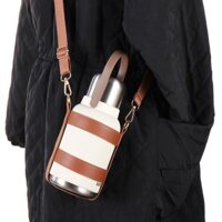 ❈ ❈ Ấm đun nước giữ nhiệt dung tích lớn Ấm đun nước ngoài trời Nồi bọc da đeo chéo có nắp cốc 2503L04