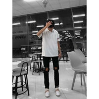 ( amily1 ) Quần Jean Nam Rách Thủng Gối Khoá Zip Ống Dáng Slimfit mẫu AMILY  có túi vh5