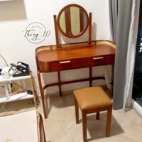 [ Ảnh thật ] BÀN TRANG ĐIỂM - GỖ SỒI & MÂY TỰ NHIÊN KÈM GƯƠNG