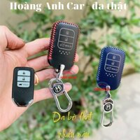 ( ảnh Thật) Bao da chìa khoá Honda CRV bản L (3 nút) da thật khâu tay